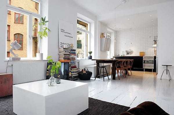 Cuisine blanc et bois - Rénovation générale design contemporain