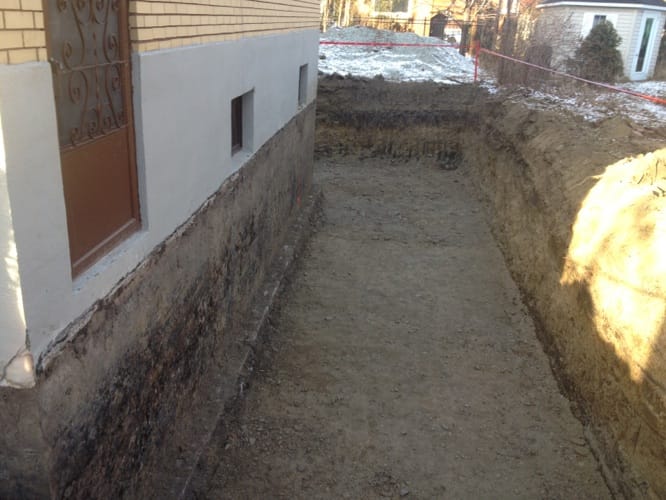 Coffrage semelles fondation - construction Saint-Lambert