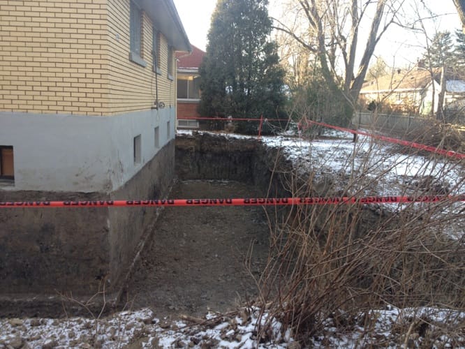 Murs fondation coffrés - chantier Saint-Lambert