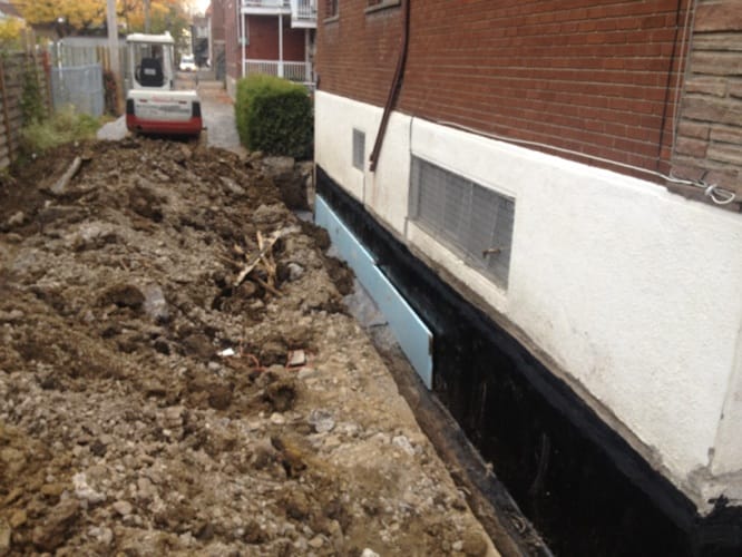 Résultat travaux fondations imperméabilisées