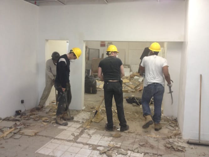 Vue finale post-démolition, local restructuré