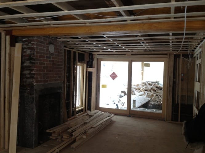 Chantier conversion duplex - installation poteaux HSS