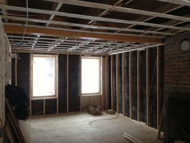 Travaux de structure - colonnes et poutres intégrées