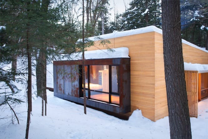 Maison en forêt design bois et acier - Résidence secondaire Québec