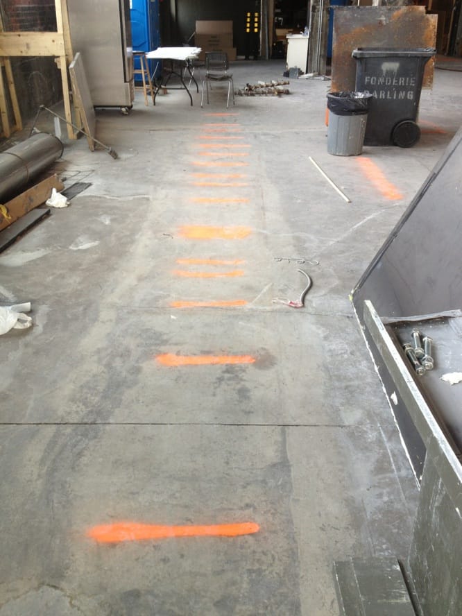 Dalles béton perforées - Rénovation commerciale Montréal