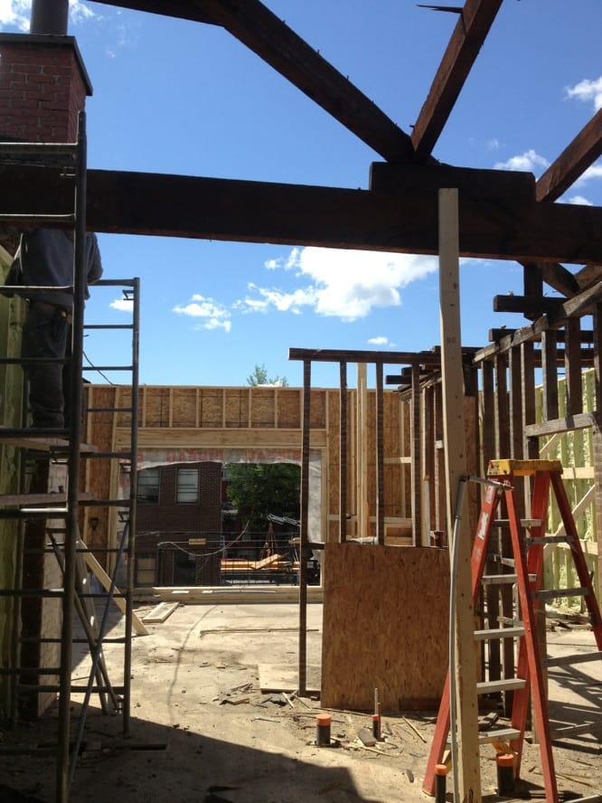 Vue finale giclage uréthane - préparation terrasse