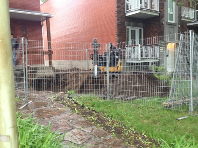 État du chantier - Excavation commencée