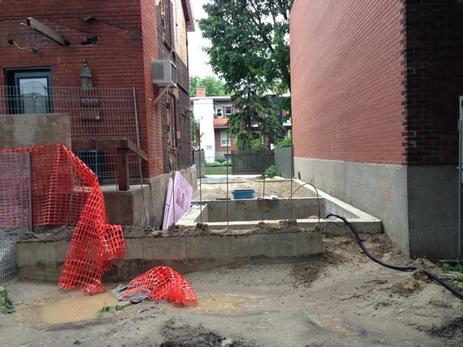 Finition fondations projet agrandissement résidentiel Montréal