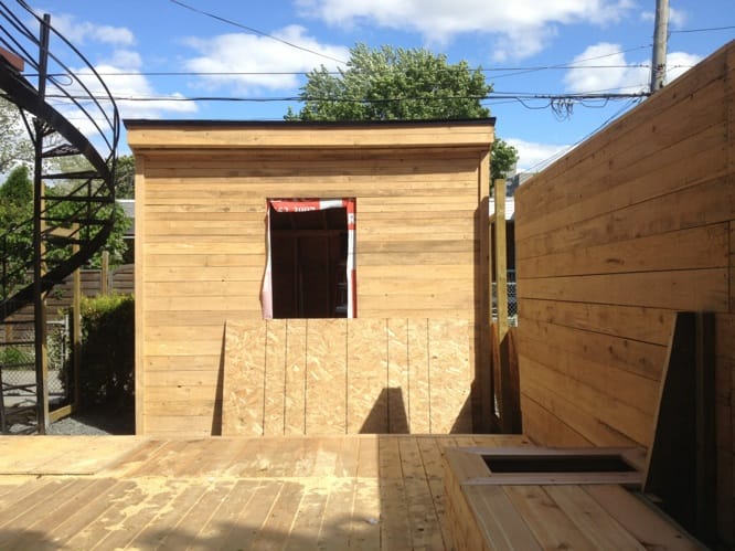 Travaux en cours terrasse cèdre