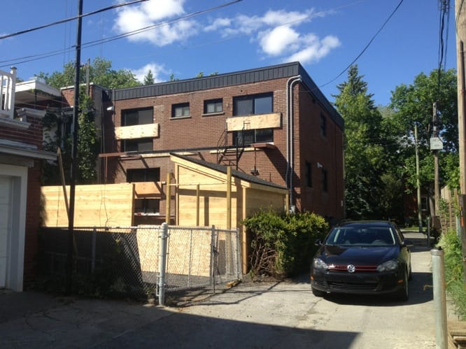 Banquette intégrée terrasse cèdre