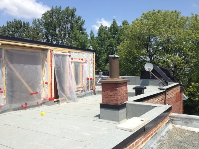 Toiture complétée - Agrandissement Plateau Mont-Royal