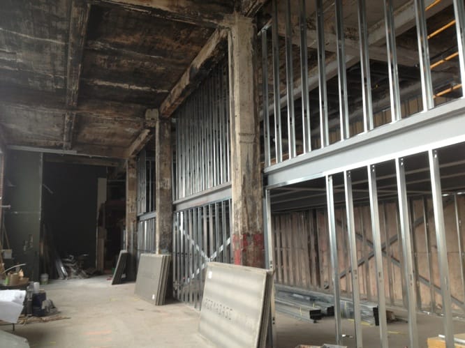 Progression des travaux colombages métalliques