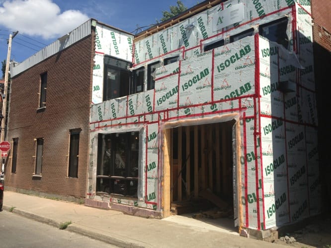 Vue d'ensemble du projet Résidence Mentana - Installation portes fenêtres Plateau Mont-Royal