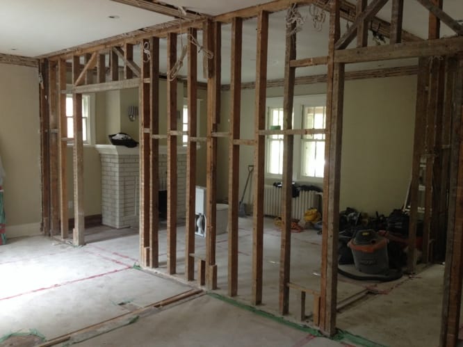 Chantier rénovation résidentielle phase démolition