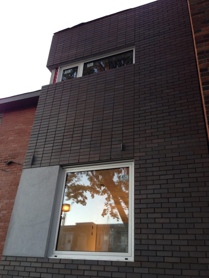 Côté est chantier agrandissement maison Rosemont