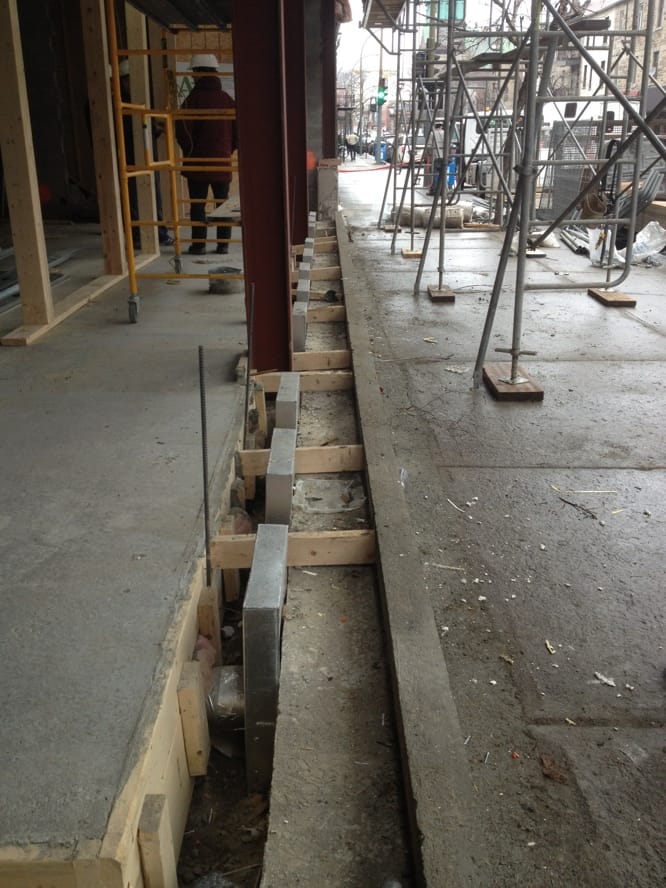 Maçonnerie superposée étage commercial Montréal