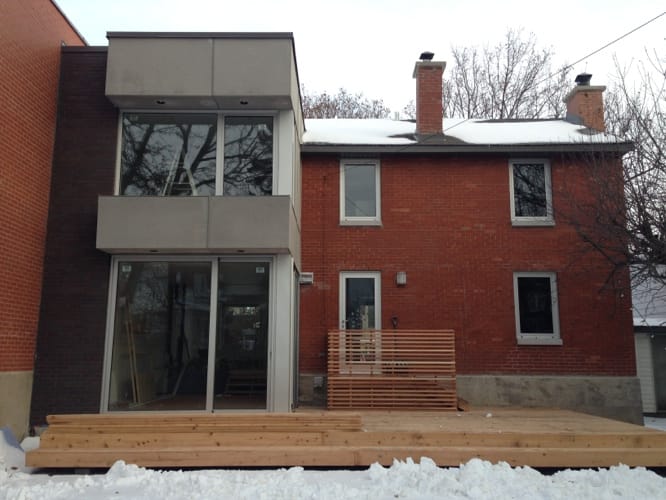 Agrandissement résidence 12e avenue Montréal - revêtement extérieur et fenestration