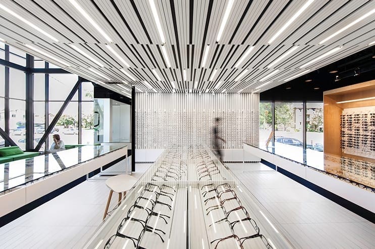 Clinique optométrie design moderne Montréal - rénovation commerciale