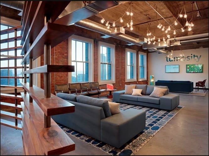 Détail mobilier bureau art-déco - bois et béton