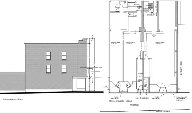 Modélisation 6 - Vue latérale projet Laurier