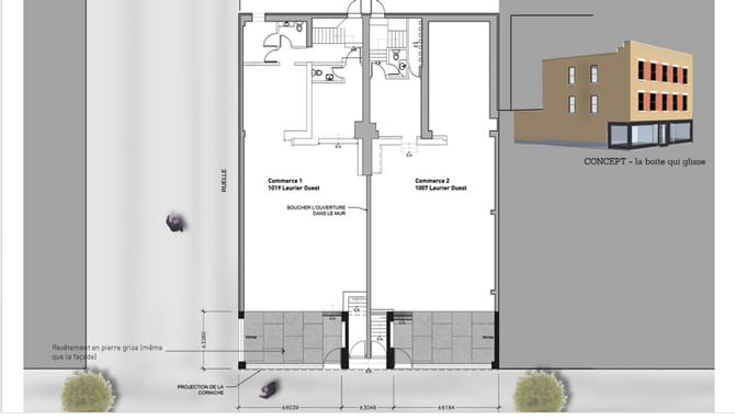 Modélisation 4 - Espaces communs projet Laurier