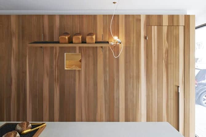 Éclairage et matériaux boulangerie design commercial